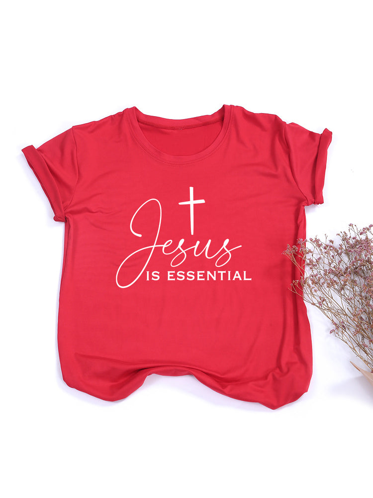 Fashion Personality Cross Letter Loose Ladies Top