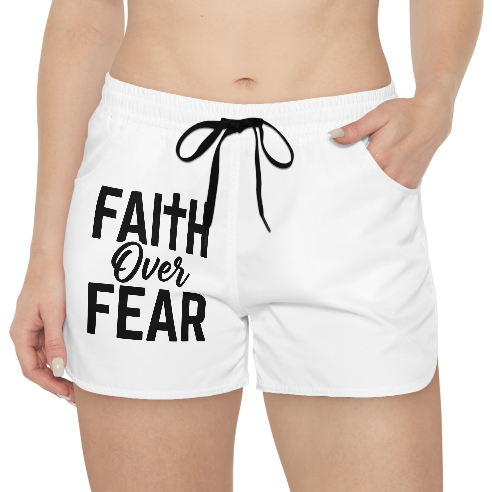 Faith Over Fear Women's Casual Shorts — Inspirational Christian Lounge Shorts