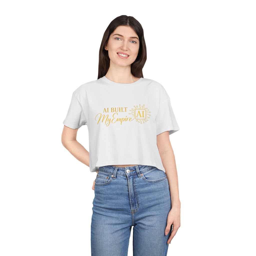 AI Built My Empire Crop Tee | AI logo, gold script