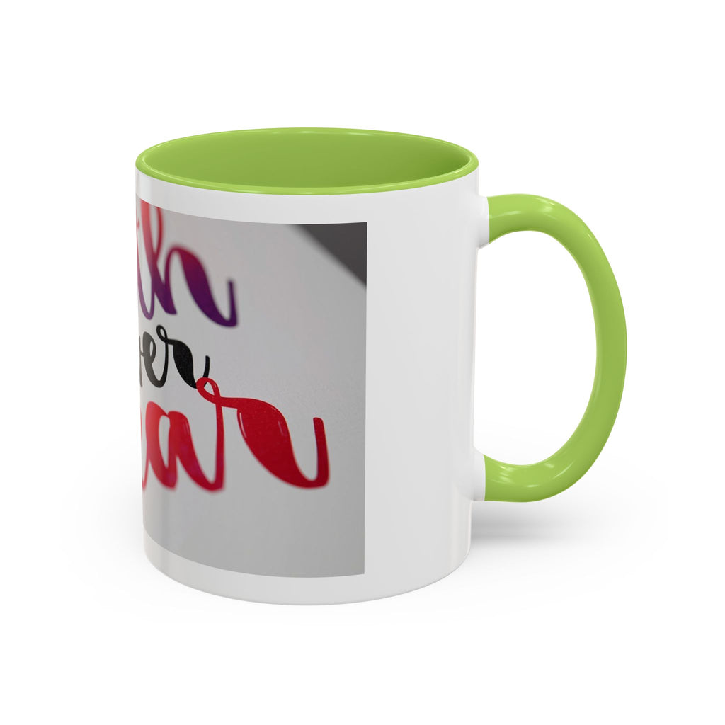 Faith Over Fear Accent Coffee Mug — Inspirational Christian Gift (11/15 oz)