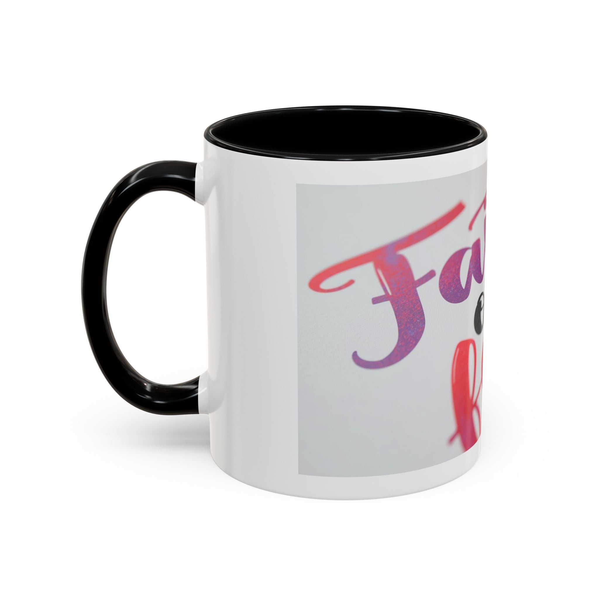 Faith Over Fear Accent Coffee Mug — Inspirational Christian Gift (11/15 oz)