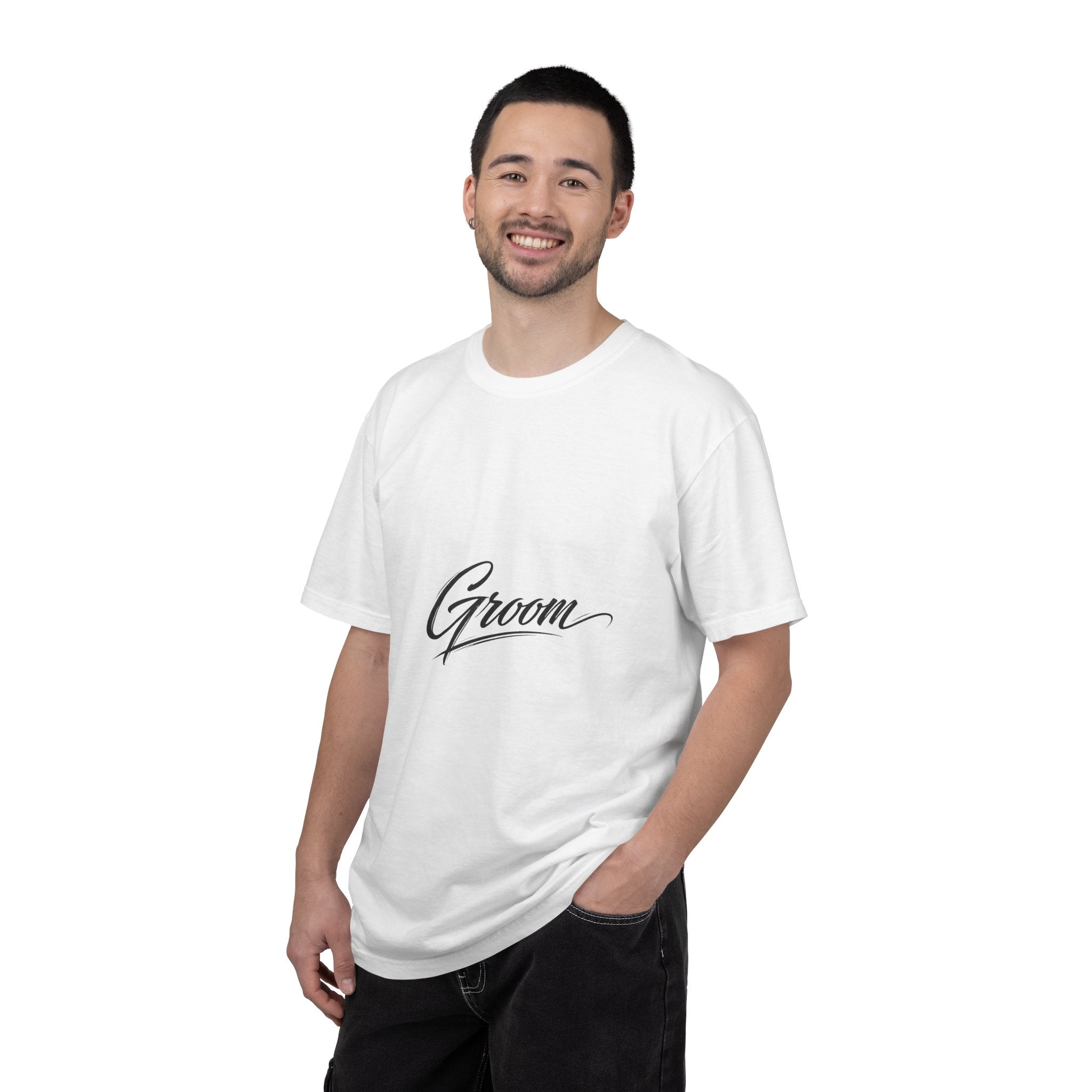 Groom T-Shirt — Elegant Script Wedding Tee for Grooms
