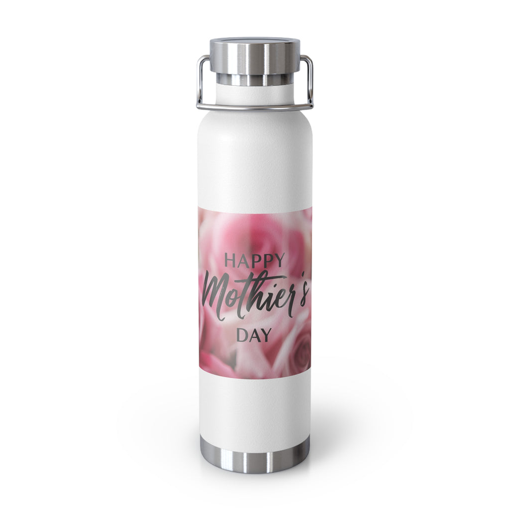 Happy Mother's Day Rose Pattern Water Bottle | 22oz Insulated