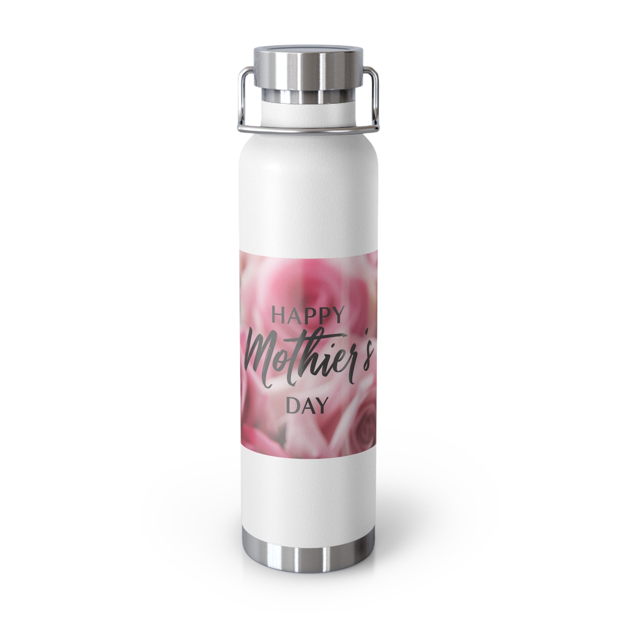Happy Mother's Day Rose Pattern Water Bottle | 22oz Insulated