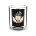 He Is Risen Cross and Clouds Glass Mug | Christian Easter Coffee Cup