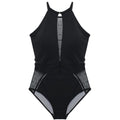 Cover Belly Slim Swimsuit Black Mesh One-piece Bikini Swimsuit Sexy Triangle Swimsuit
