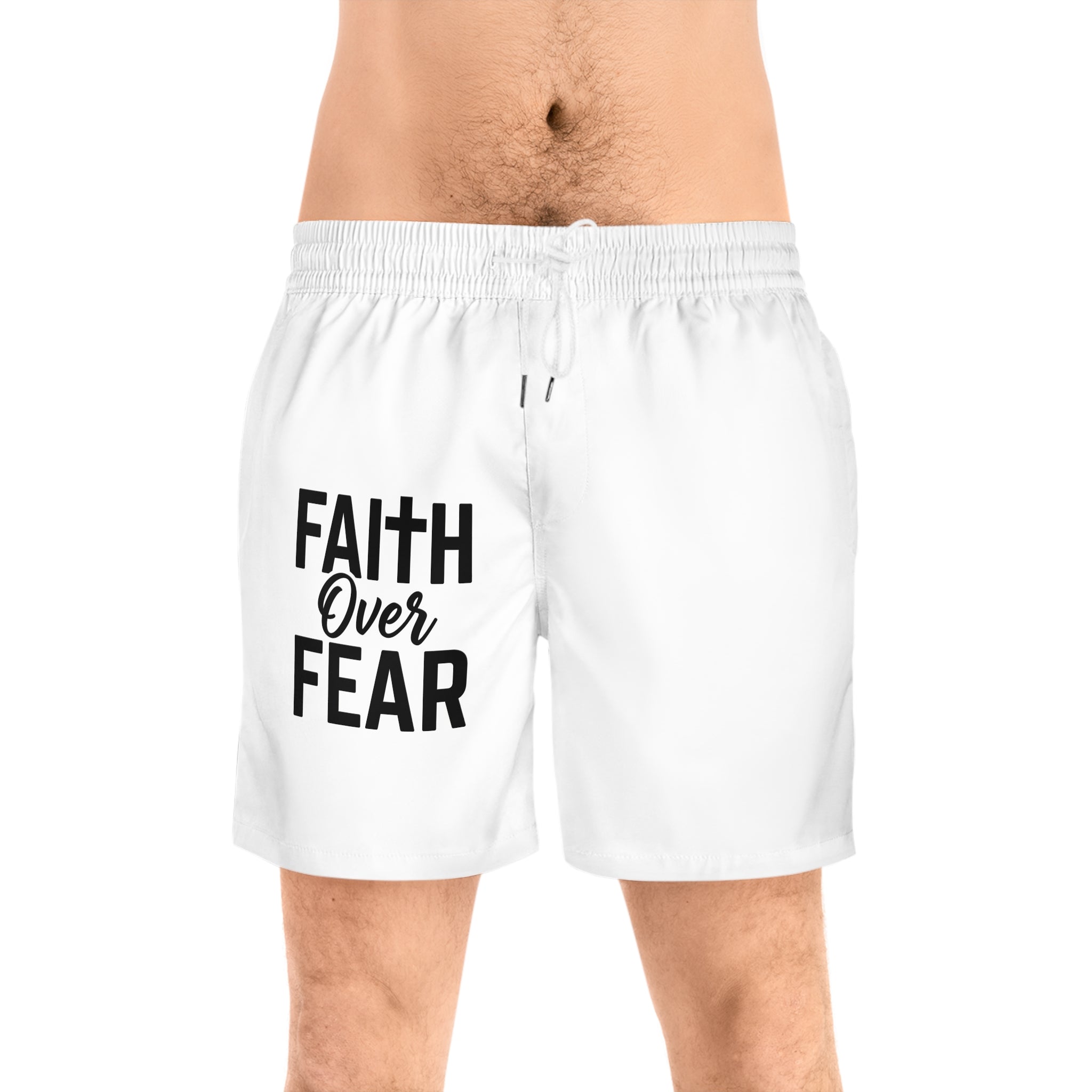 Faith Over Fear Swim Shorts | Men's Mid-Length Swimwear