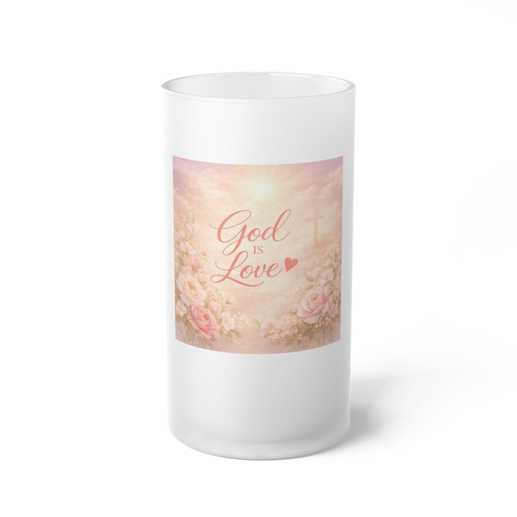 Faith Over Fear Frosted Glass Beer Mug | Inspirational Typography