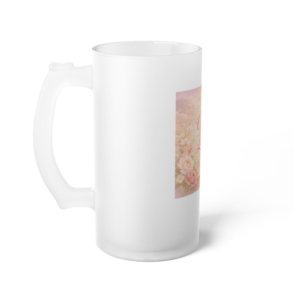 Faith Over Fear Frosted Glass Beer Mug | Inspirational Typography