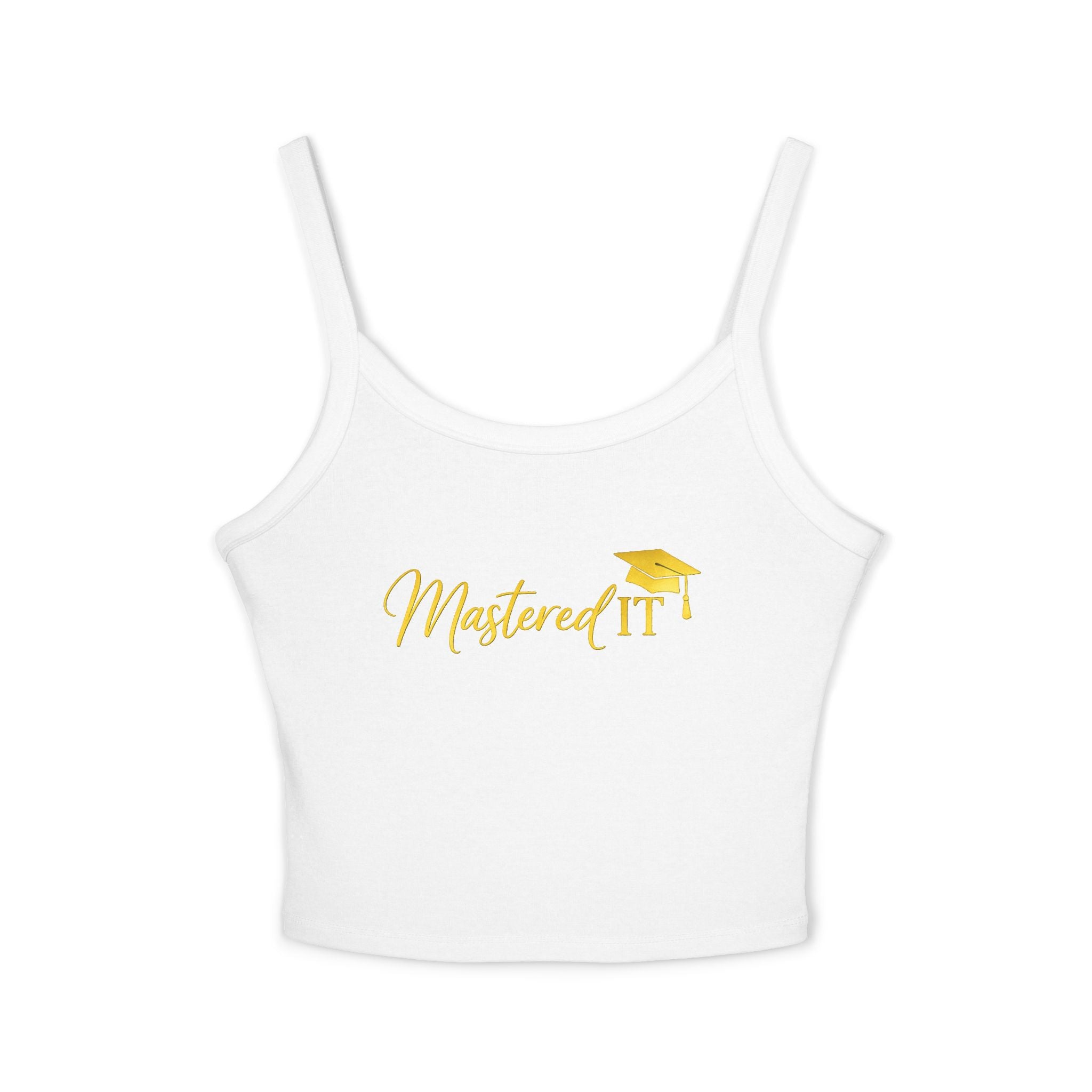 Mastered It graduation mortarboard Tank Top | gold script