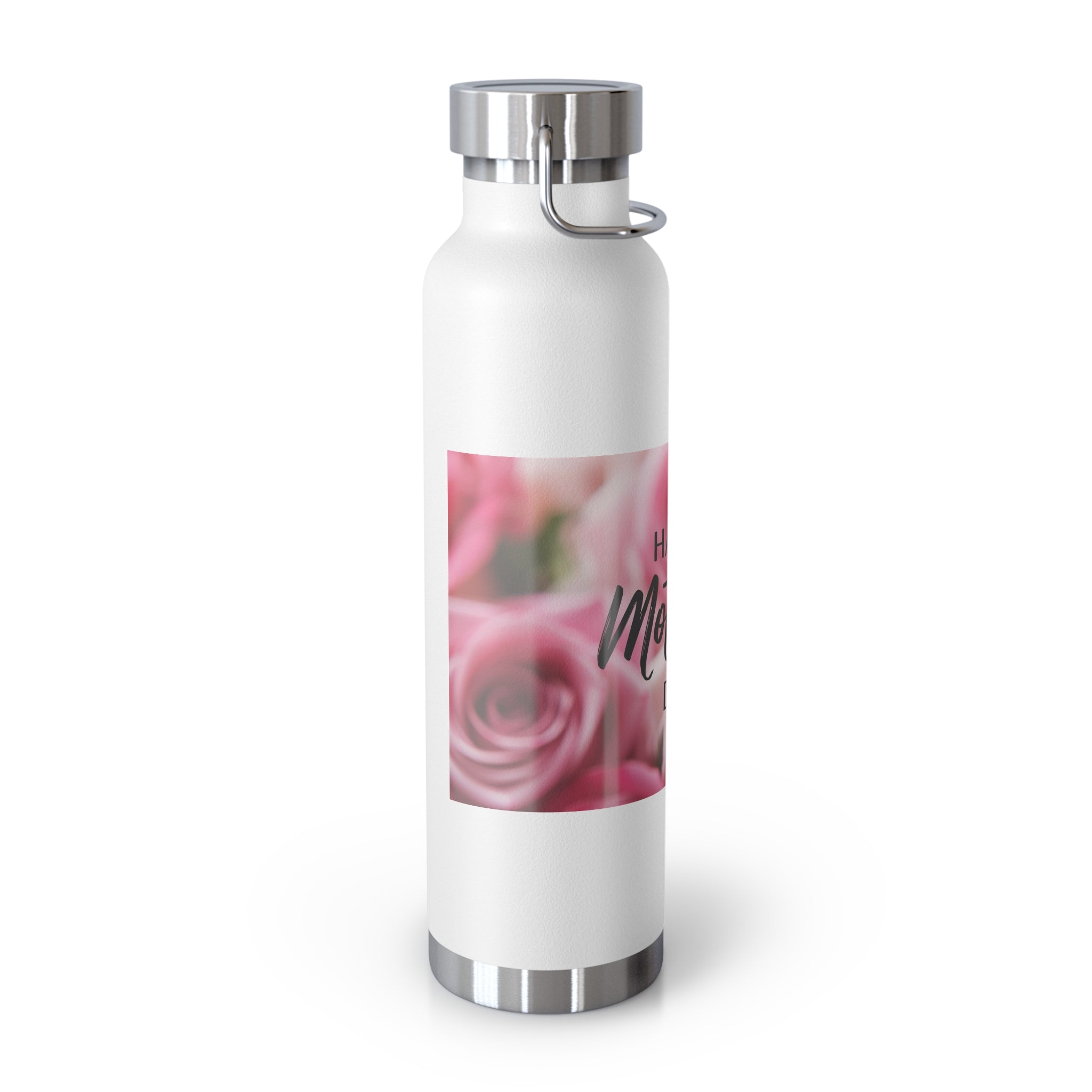 Happy Mother's Day Rose Pattern Water Bottle | 22oz Insulated