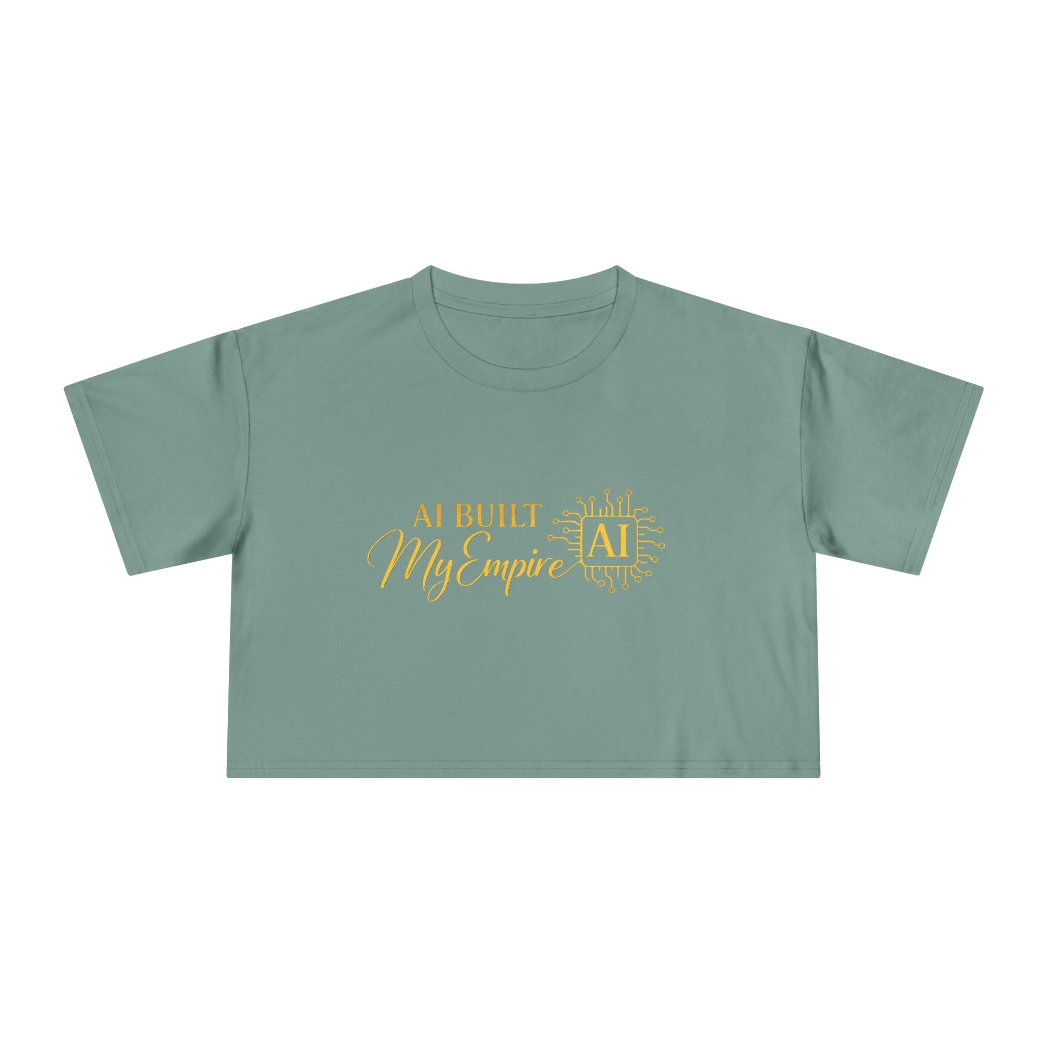 AI Built My Empire Crop Tee | AI logo, gold script