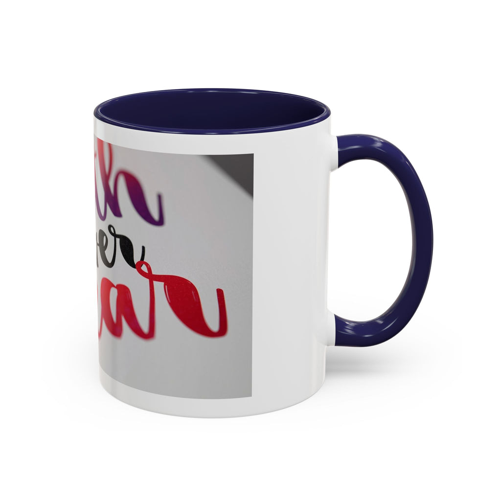 Faith Over Fear Accent Coffee Mug — Inspirational Christian Gift (11/15 oz)