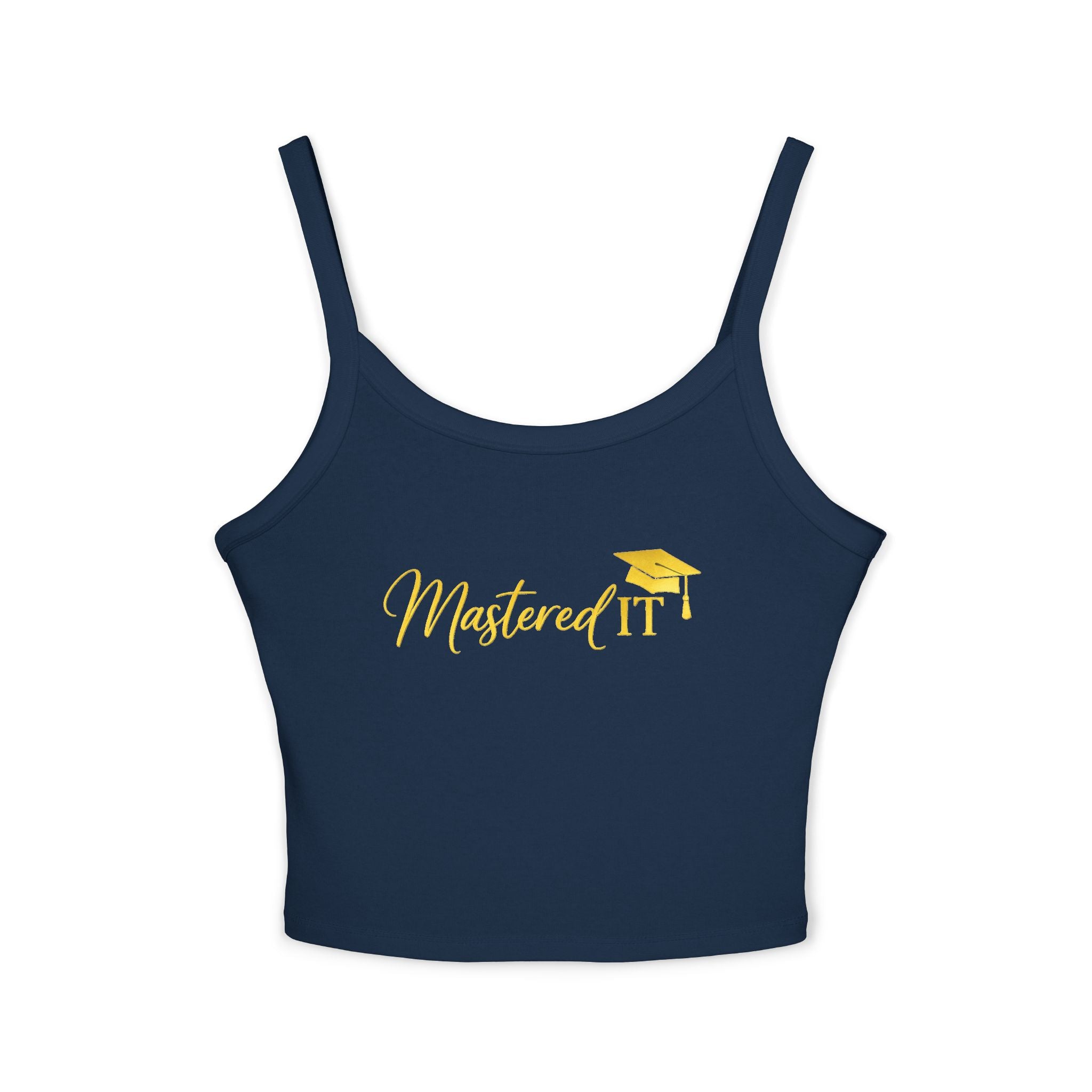 Mastered It graduation mortarboard Tank Top | gold script