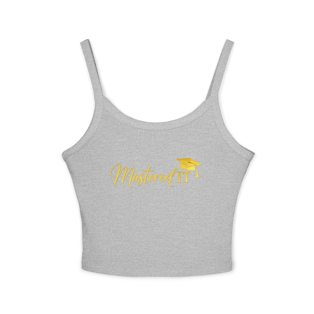 Mastered It graduation mortarboard Tank Top | gold script