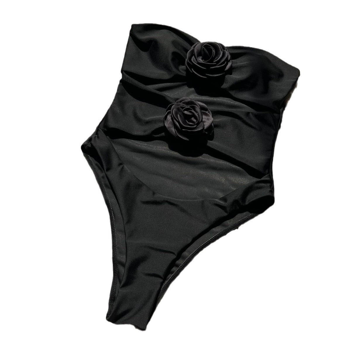Womens Sexy Hollow-Out Rose Floral One-Piece Swimsuit Bikini