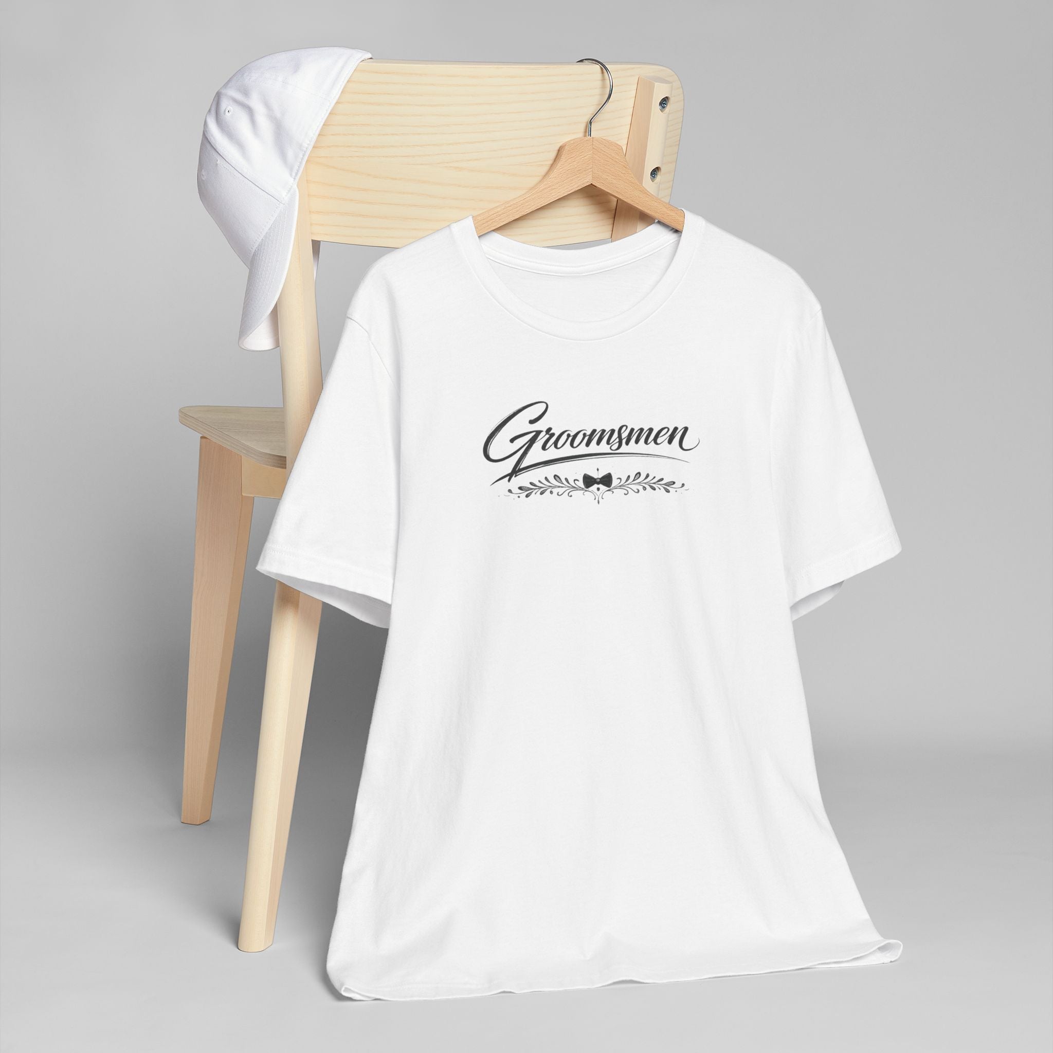 Groomsmen T-Shirt — Elegant Script Wedding Party Tee
