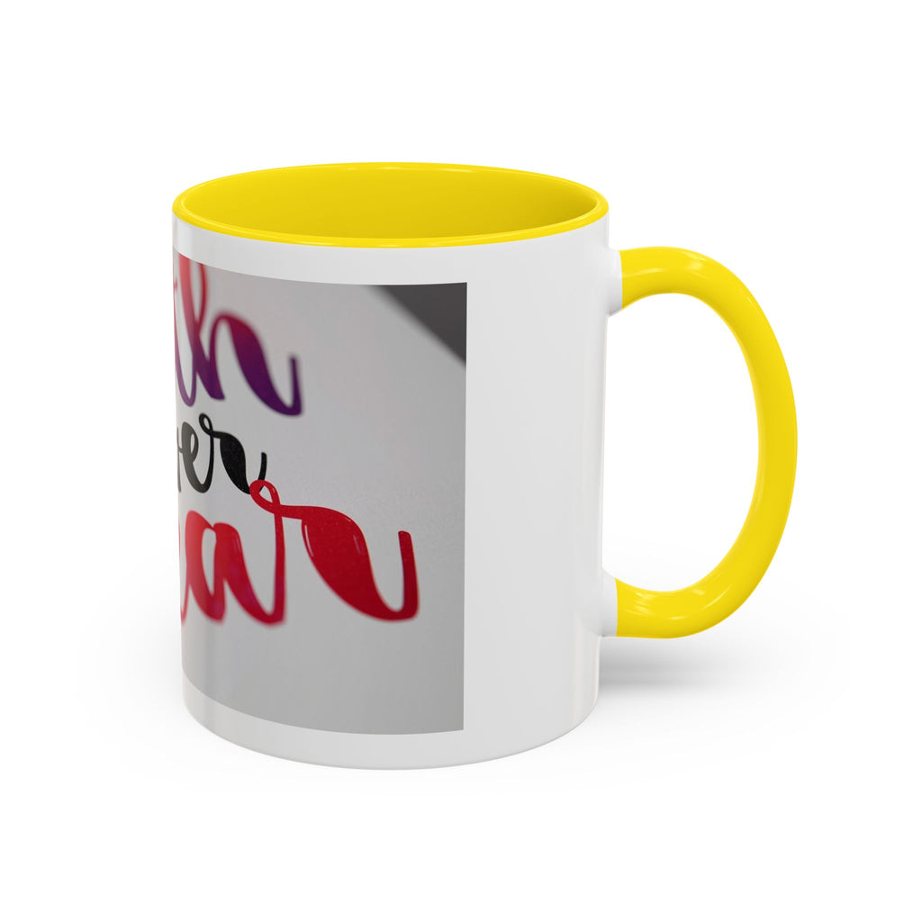 Faith Over Fear Accent Coffee Mug — Inspirational Christian Gift (11/15 oz)