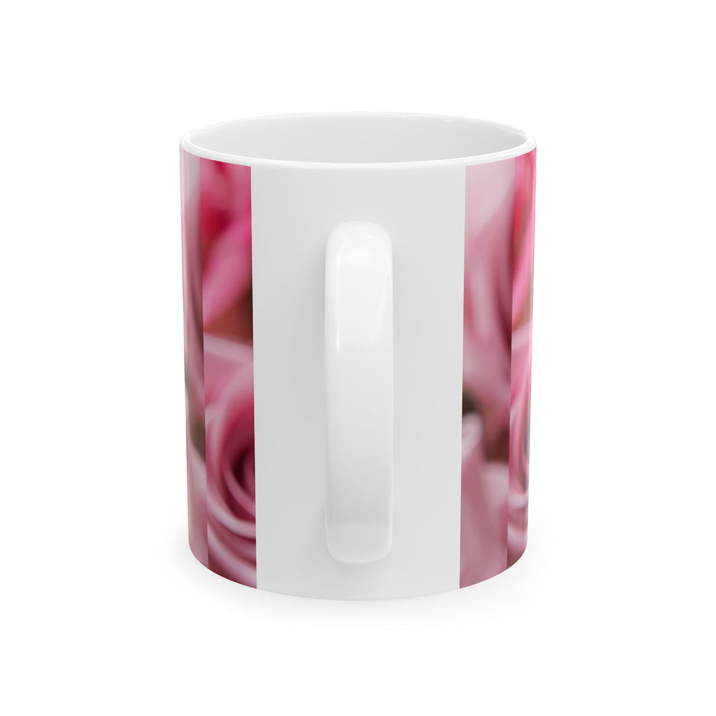 Mother's Day Ceramic Mug — "Happy Mother's Day" Pink Rose Coffee Cup (11oz, 15oz)