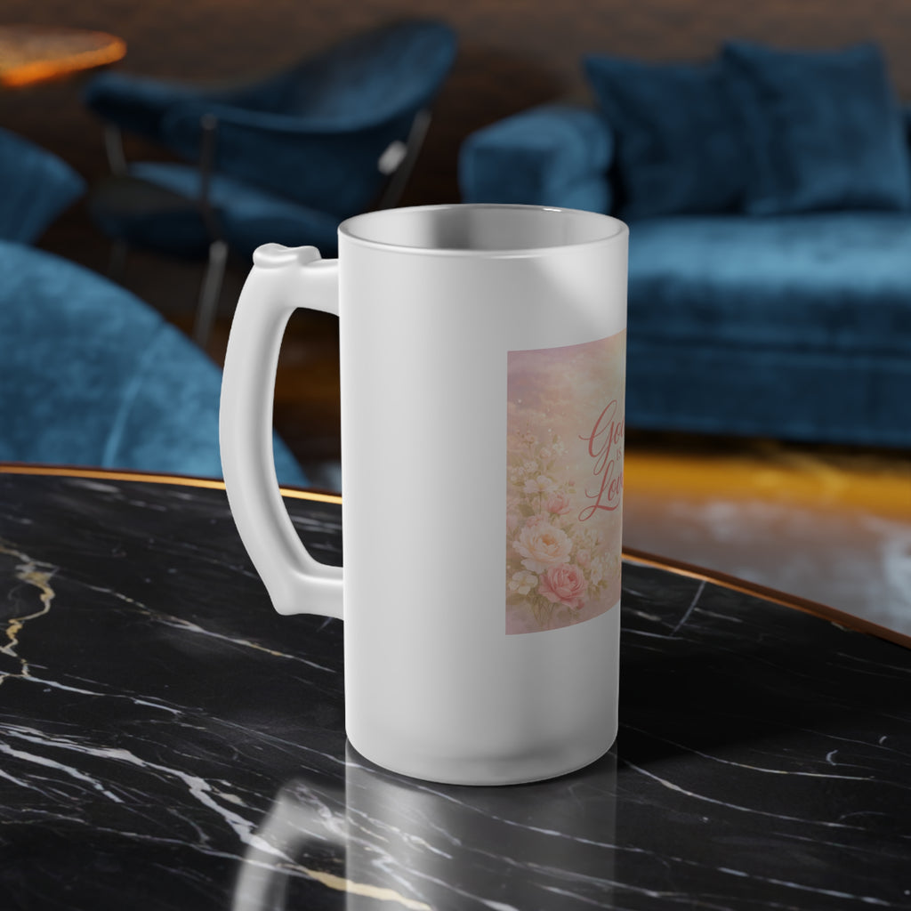 Faith Over Fear Frosted Glass Beer Mug | Inspirational Typography