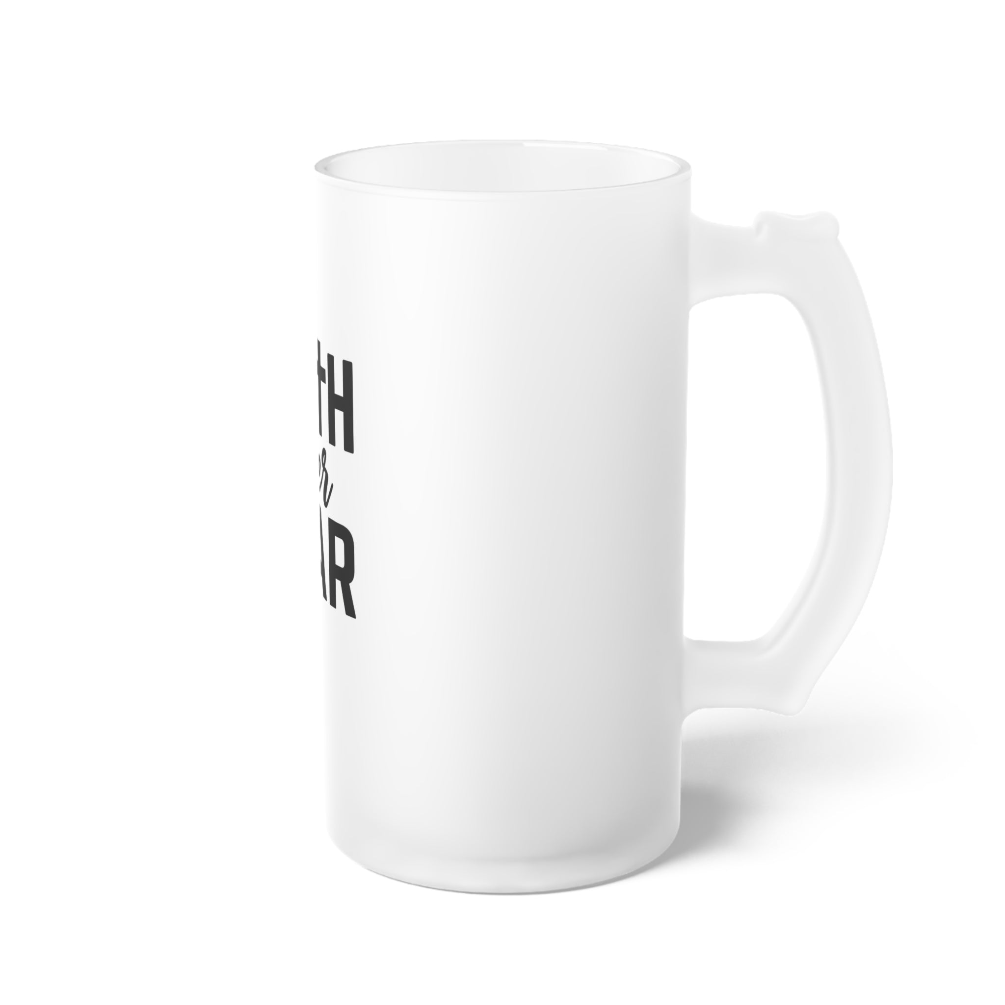 God Covers Me on Every Side Frosted Glass Beer Mug | Christian Faith Typography