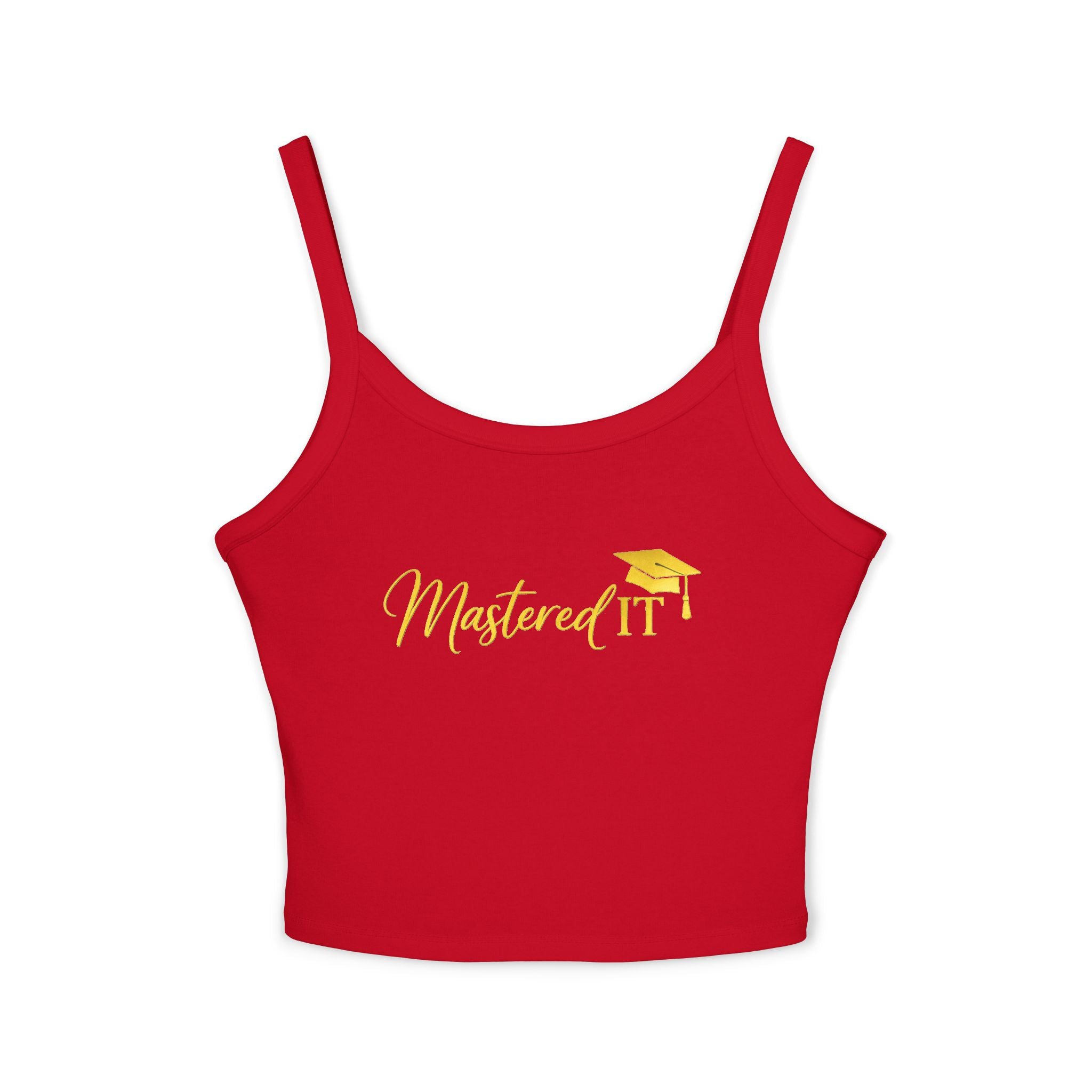 Mastered It graduation mortarboard Tank Top | gold script