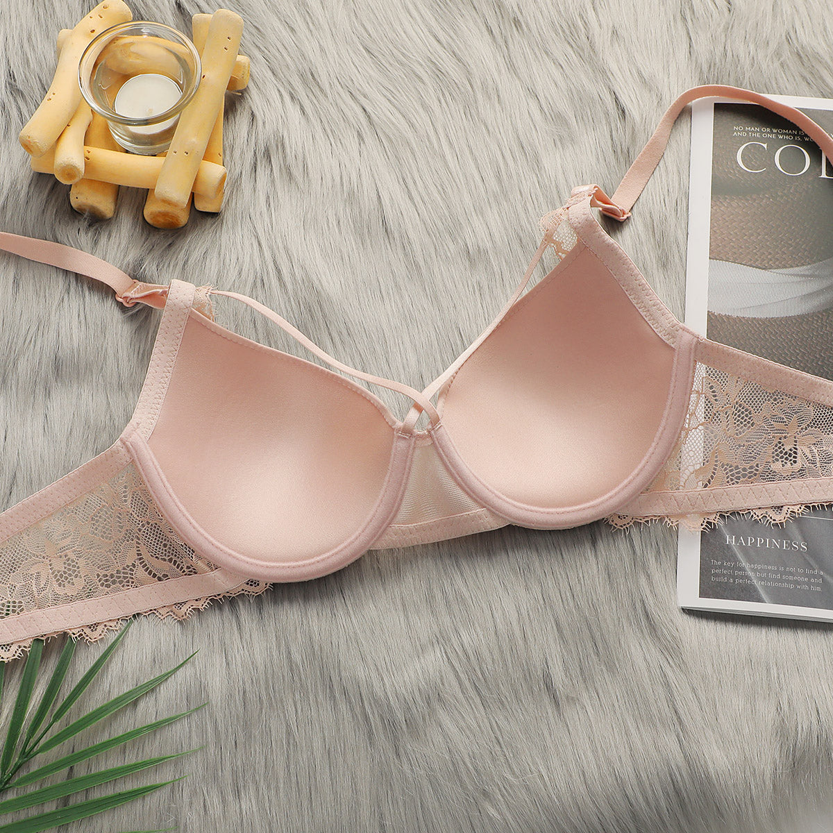 Women's Lingerie Set, Pink, Sweet And Comfortable Push-up Bra For Women