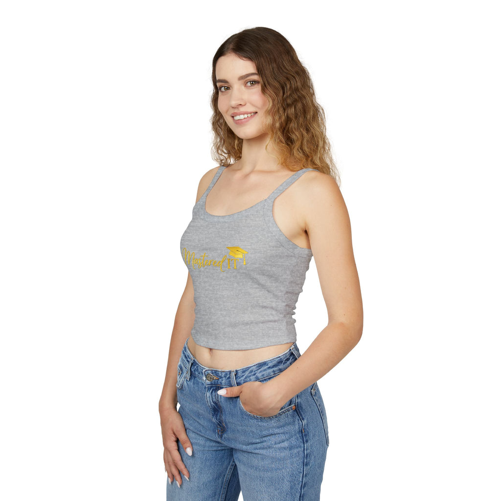 Mastered It graduation mortarboard Tank Top | gold script