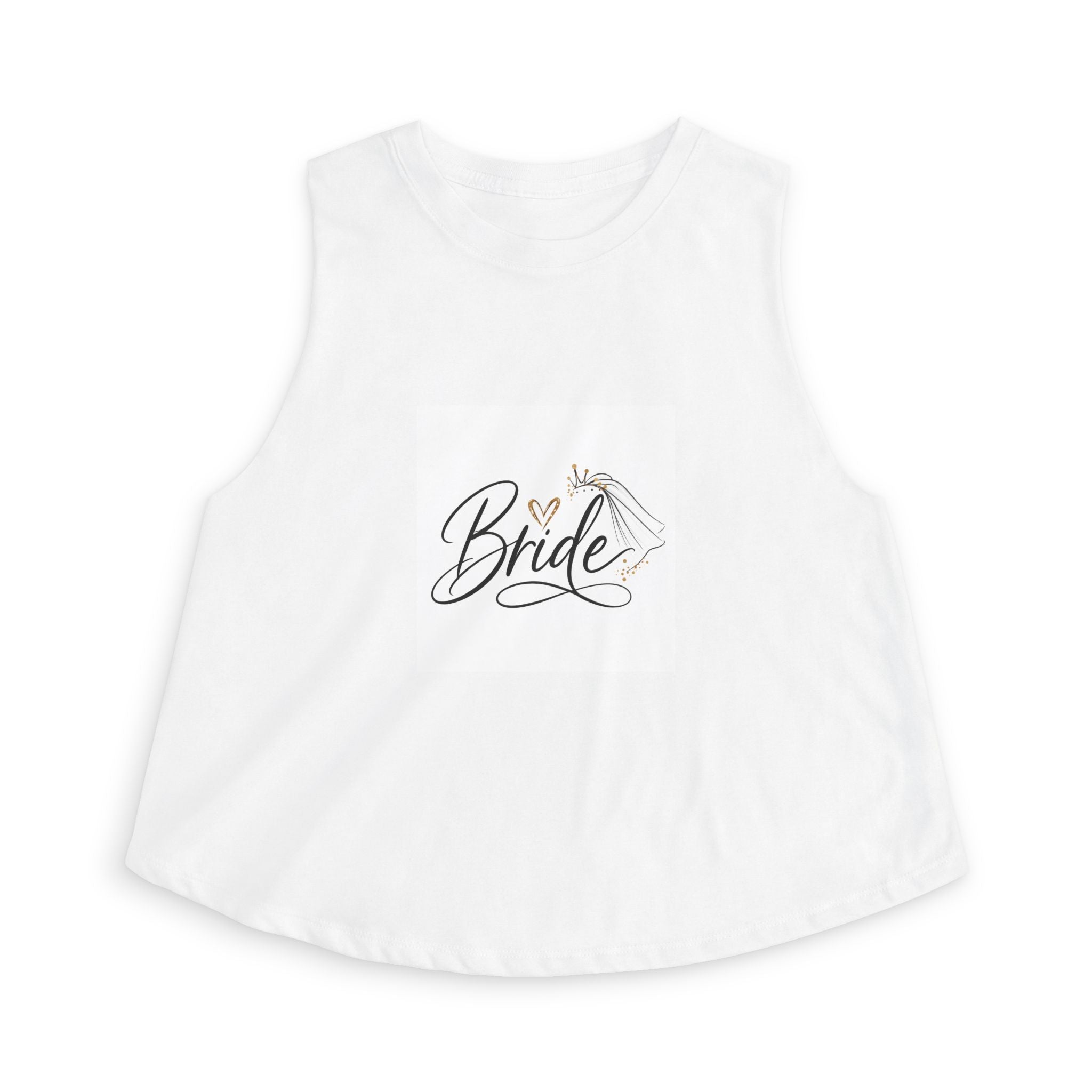 Bride Floral Veil Crop Top — Bridal Bachelorette Party Tank