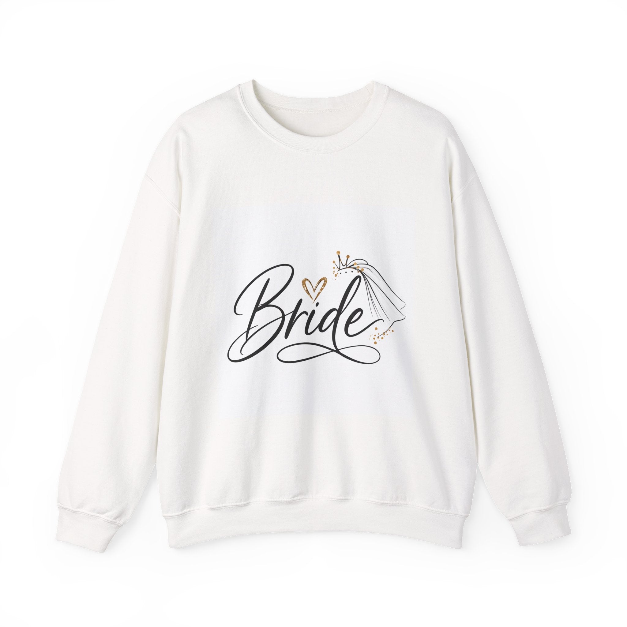 Bride Crewneck Sweatshirt — Bridal Veil & Heart Wedding Pullover