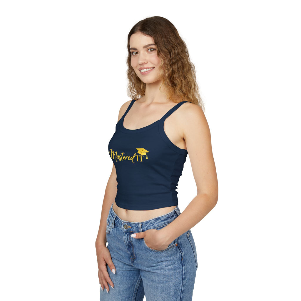 Mastered It graduation mortarboard Tank Top | gold script
