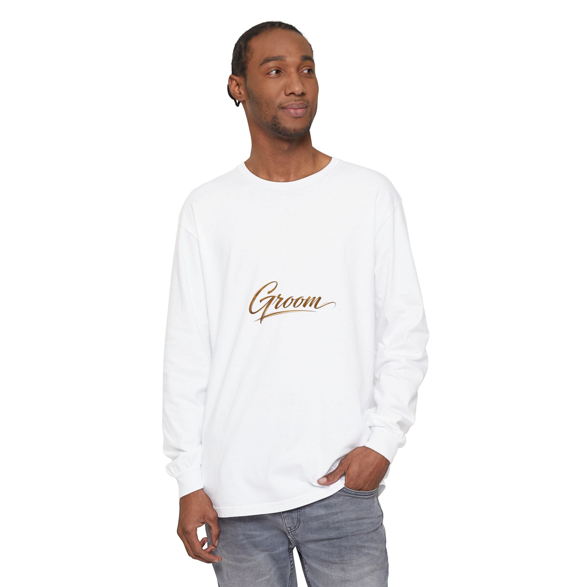 Groom Long Sleeve Tee — Wedding Party Shirt