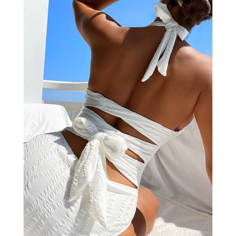 Sexy V-Neck Womens One-Piece Swimsuit