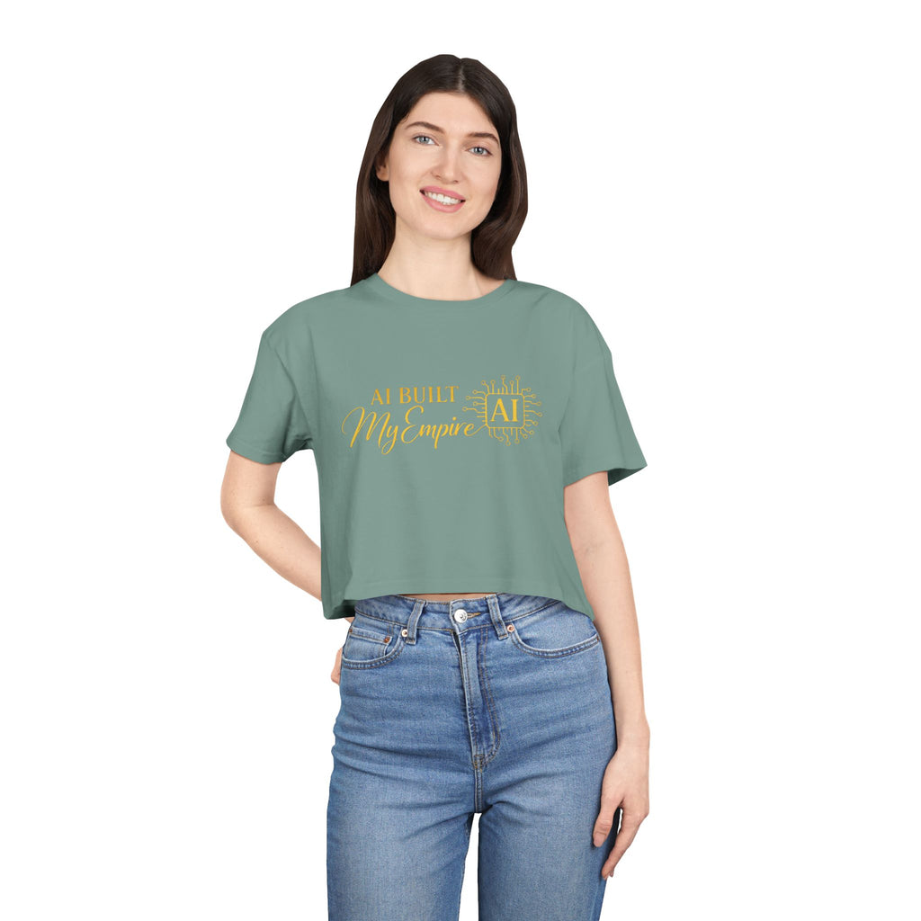 AI Built My Empire Crop Tee | AI logo, gold script