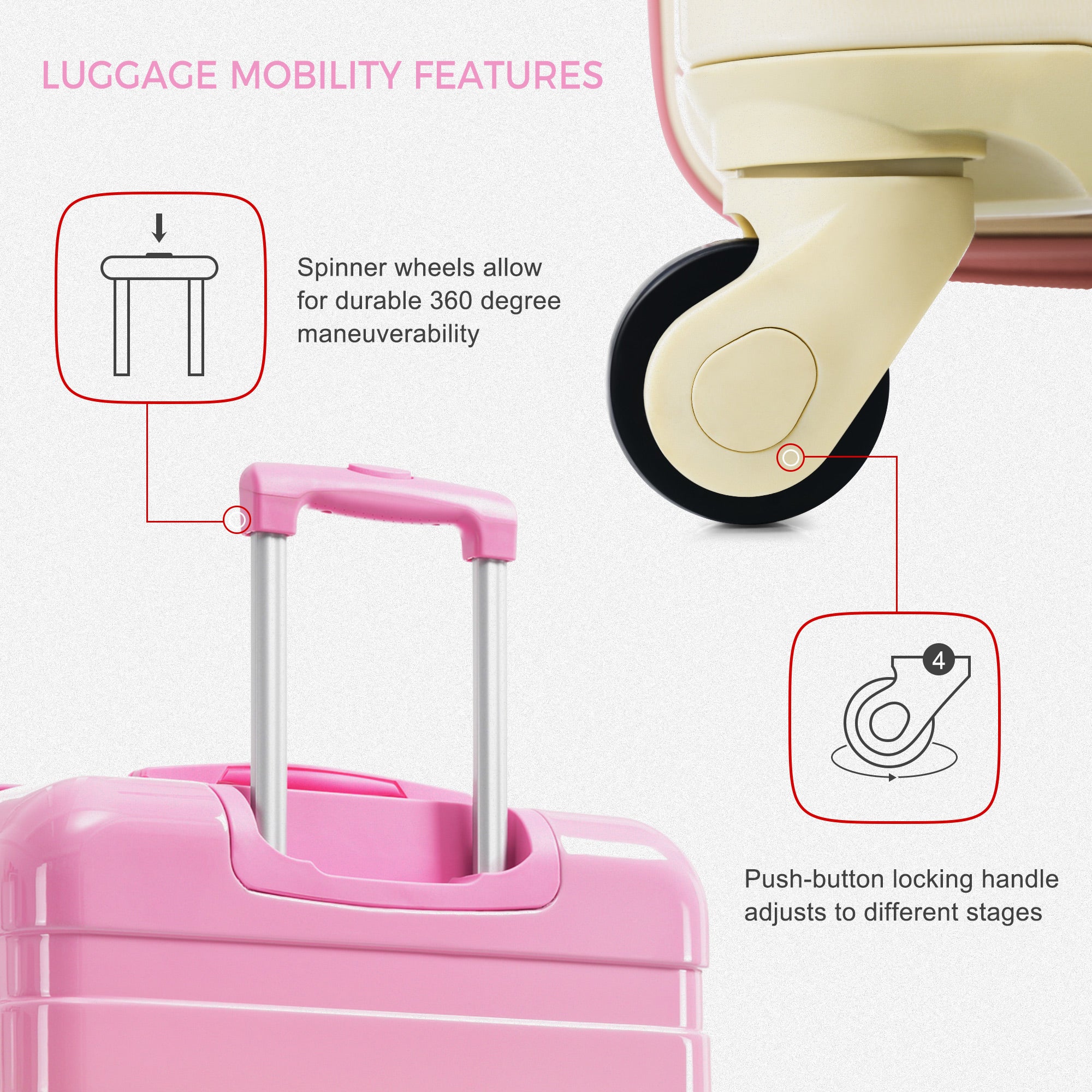 Luggage Sets New Model ABS Hardshell 3pcs Clearance Luggage Hardside Lightweight Durable Suitcase Sets Spinner Wheels Suitcase With TSA Lock 20 24 28