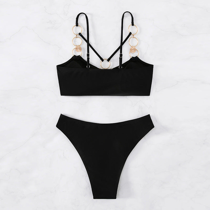 Womens Two-piece Swimsuit In Solid Color