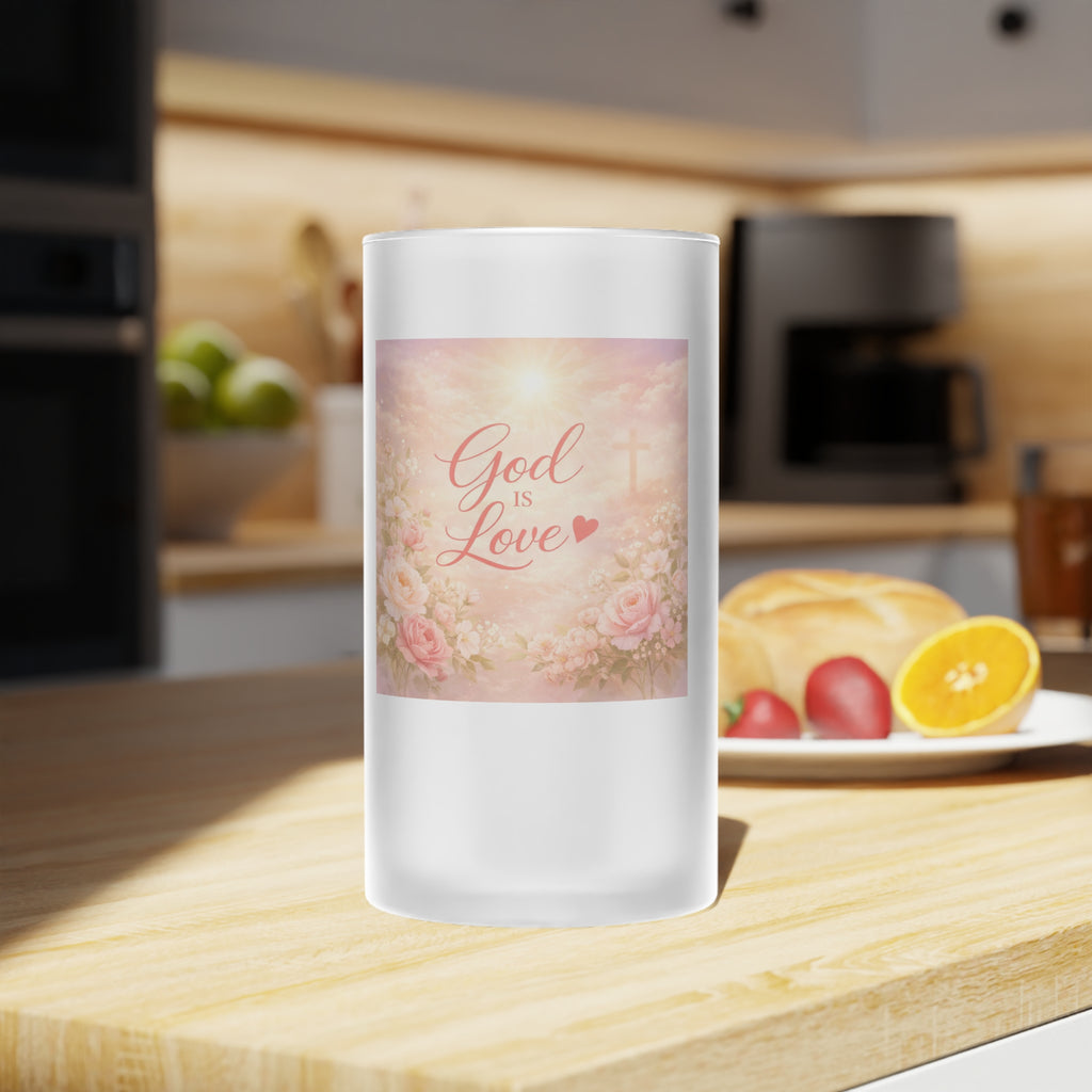 Faith Over Fear Frosted Glass Beer Mug | Inspirational Typography