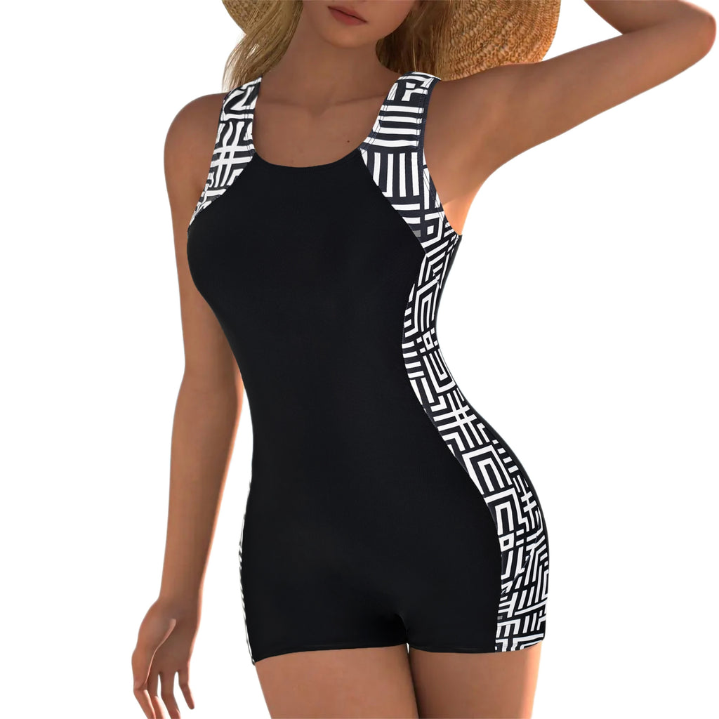 Womens Athletic Training Backless One-piece Swimsuit