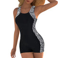 Womens Athletic Training Backless One-piece Swimsuit