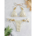 Womens Sexy Two-Piece Chain-Embellished Swimsuit Bikini Set