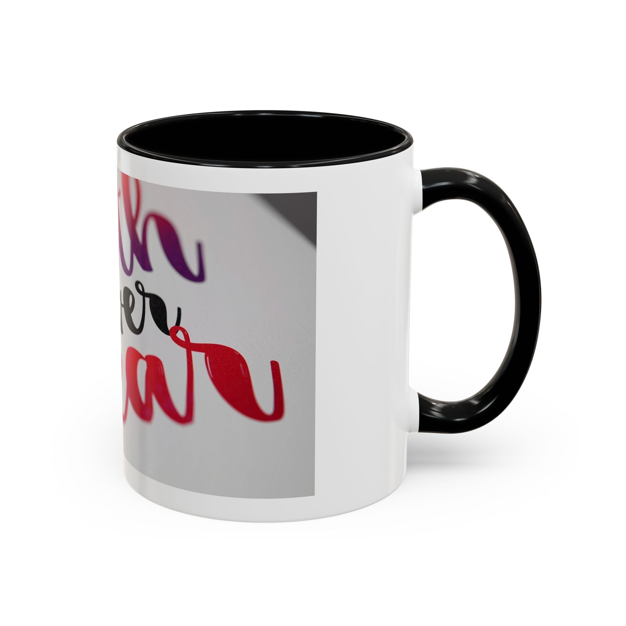Faith Over Fear Accent Coffee Mug — Inspirational Christian Gift (11/15 oz)