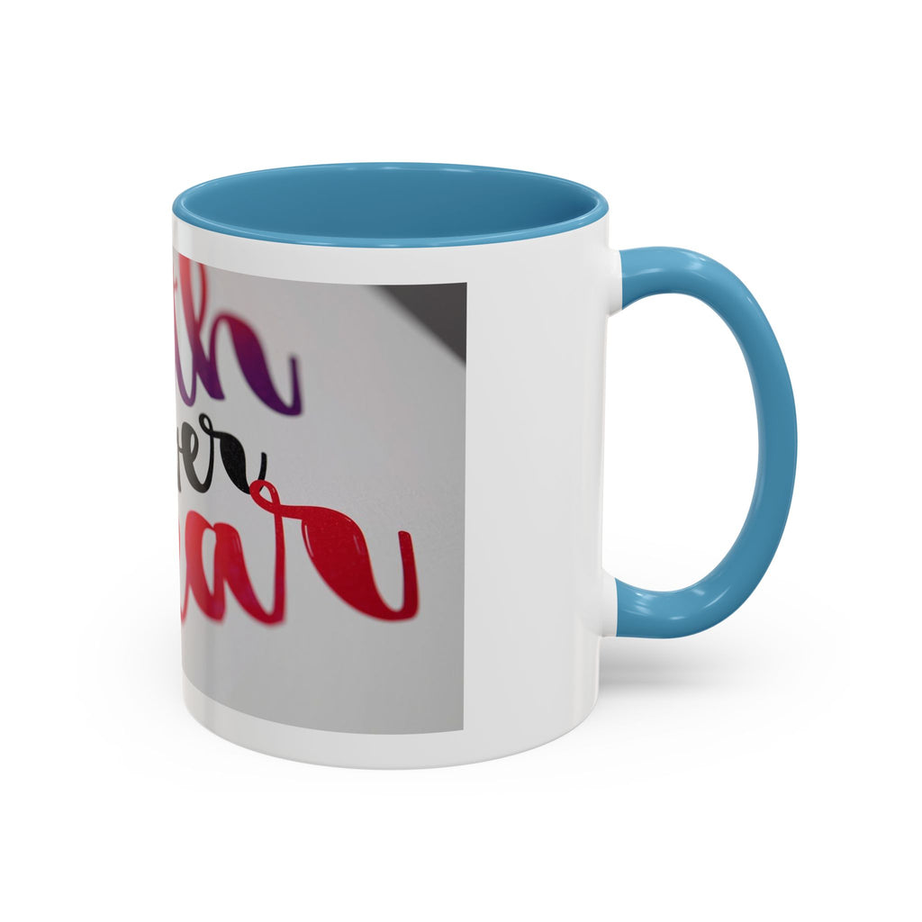 Faith Over Fear Accent Coffee Mug — Inspirational Christian Gift (11/15 oz)
