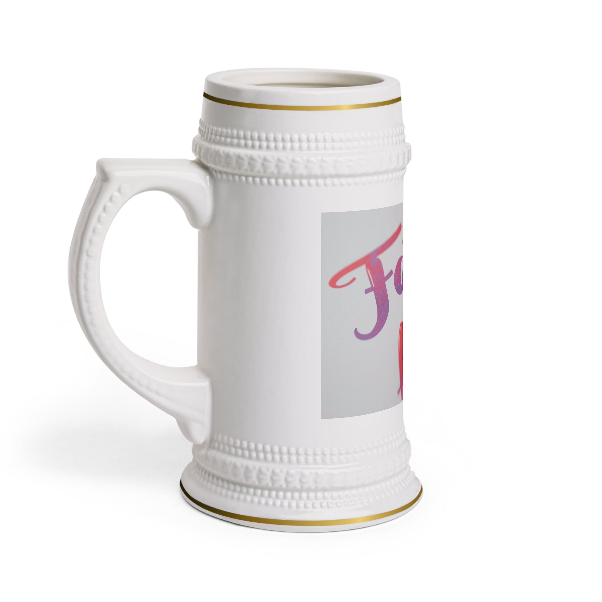 Faith Over Fear Beer Stein Mug — Inspirational Christian Beer Stein