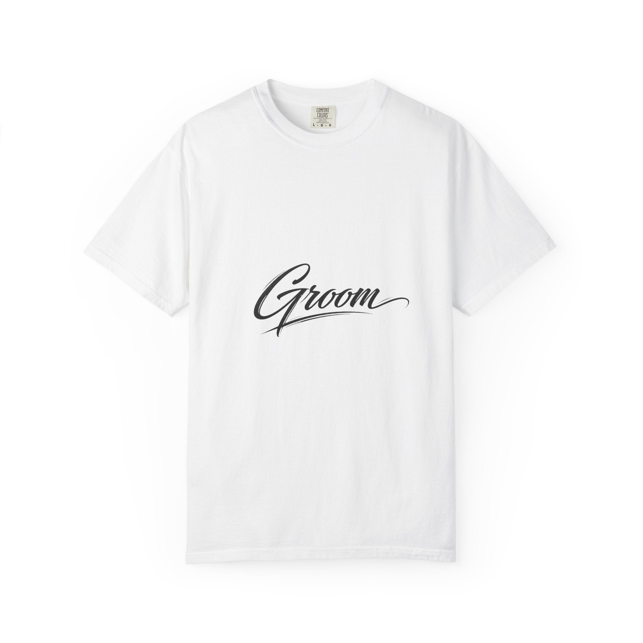 Groom T-Shirt — Elegant Script Wedding Tee for Grooms