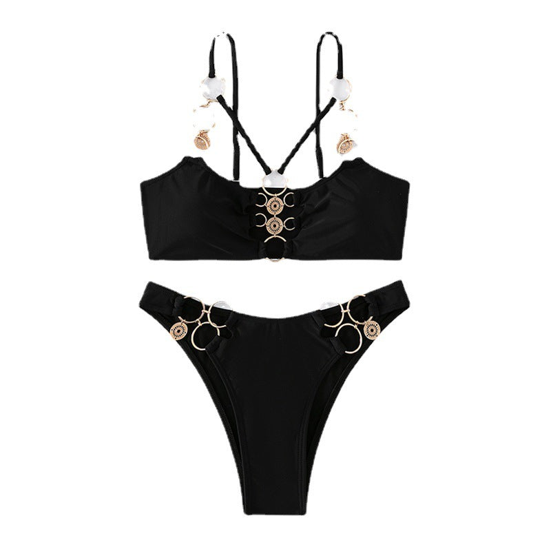 Womens Two-piece Swimsuit In Solid Color