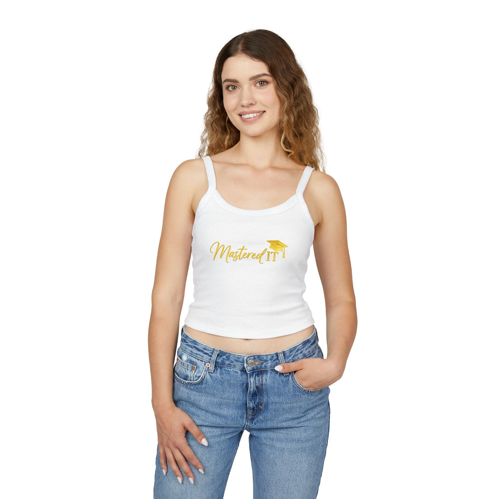 Mastered It graduation mortarboard Tank Top | gold script