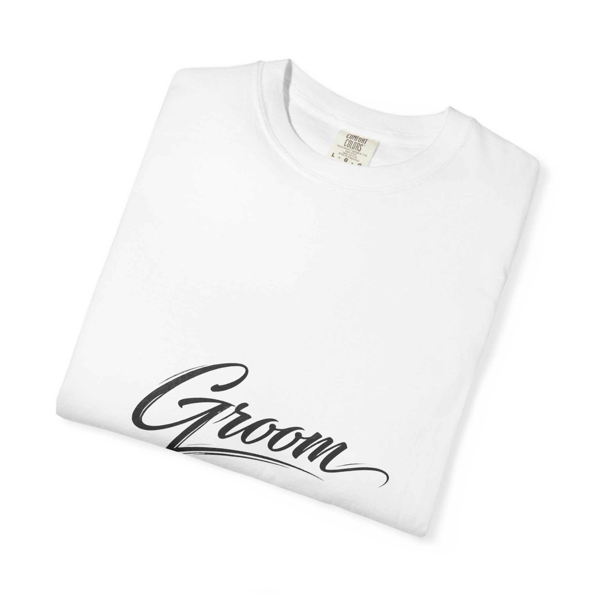 Groom T-Shirt — Elegant Script Wedding Tee for Grooms