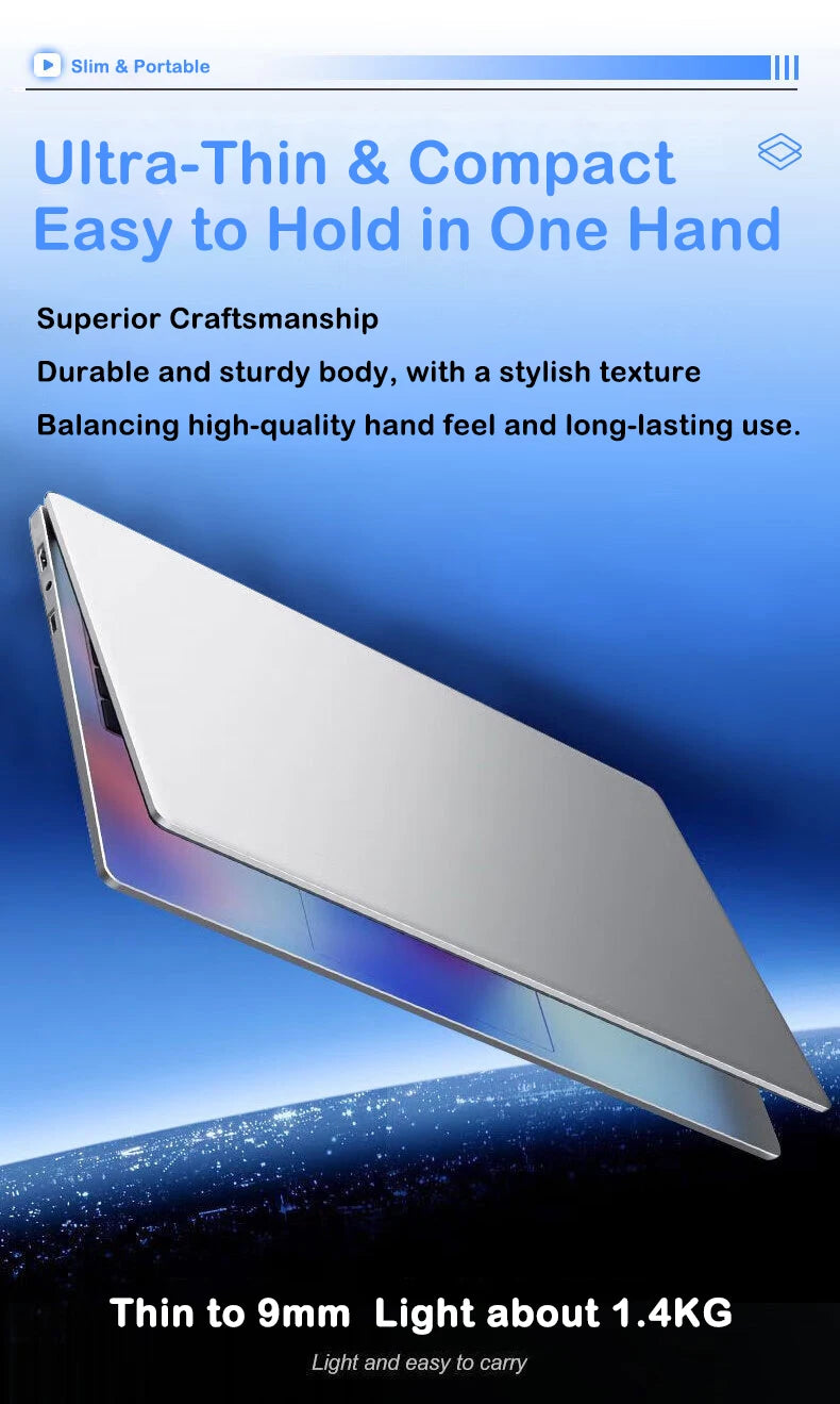 New 15.6" Laptop Intel Core i7-8650U 32GB 2TB Gaming PC Ultra Slim Office Study Computer PC Windows 11 Pro  1920*1080 HD
