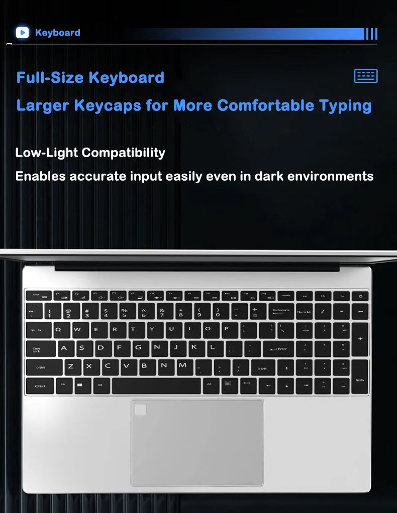 New 15.6" Laptop Intel Core i7-8650U 32GB 2TB Gaming PC Ultra Slim Office Study Computer PC Windows 11 Pro  1920*1080 HD