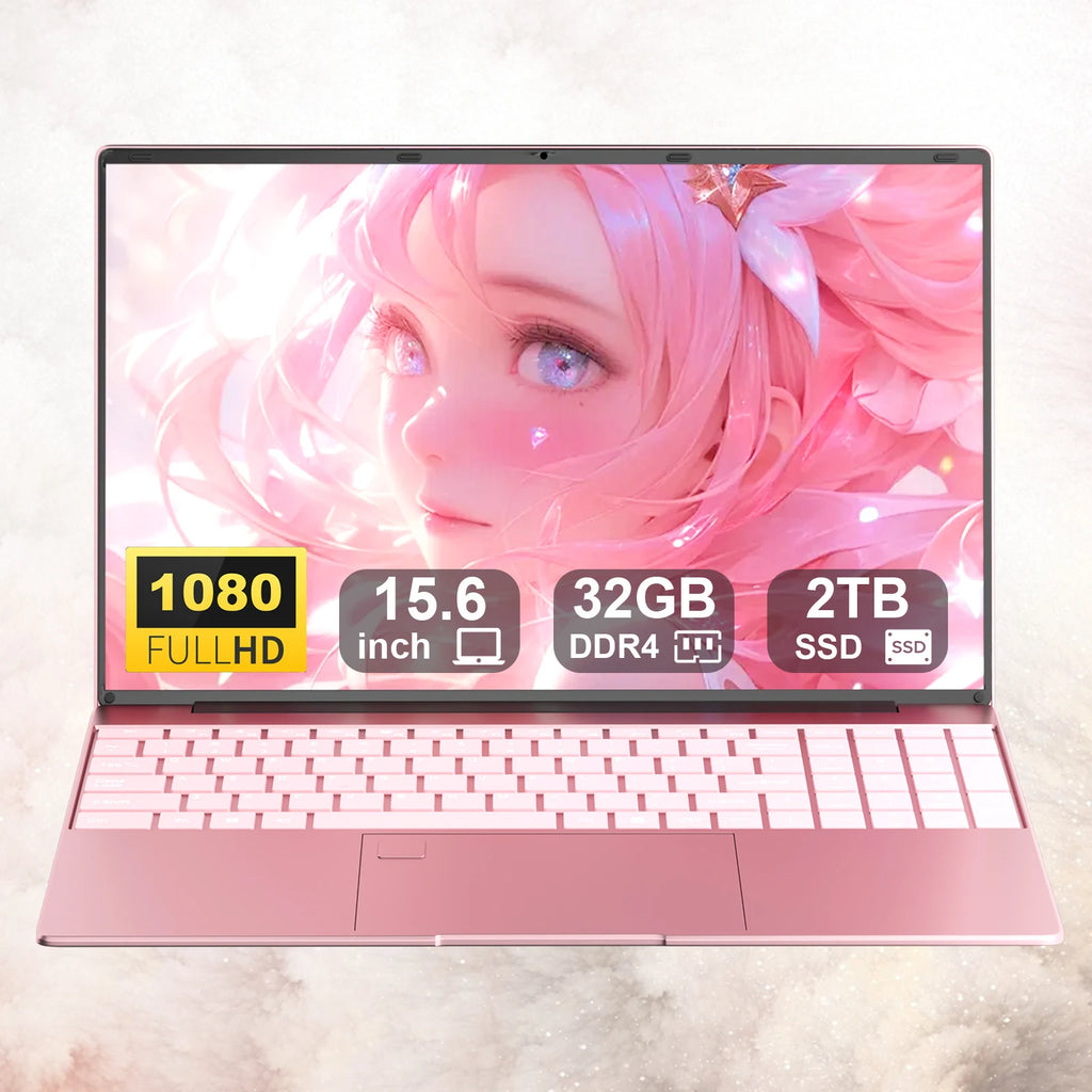 New 15.6" Laptop Intel Core i7-8650U 32GB 2TB Gaming PC Ultra Slim Office Study Computer PC Windows 11 Pro  1920*1080 HD